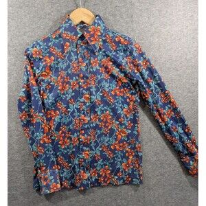 Sears Perma-Press Womans Blouse Floral Print Detail Size 10 Vintage Flaw 1970's